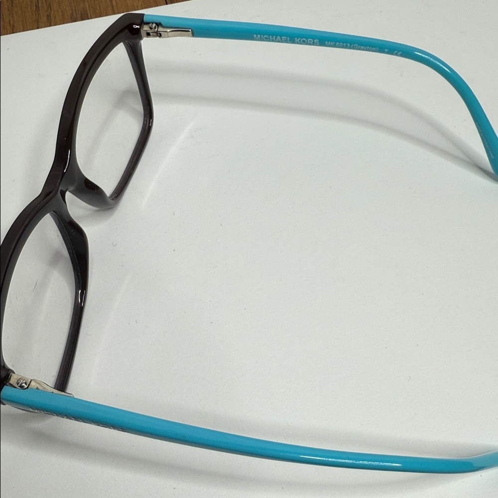 Michael Kors Chocolate Frames with Blue Temples - Picture 5 of 7